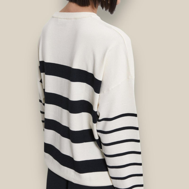 Ottod'Ame Striped sweater with embroidery – She1
