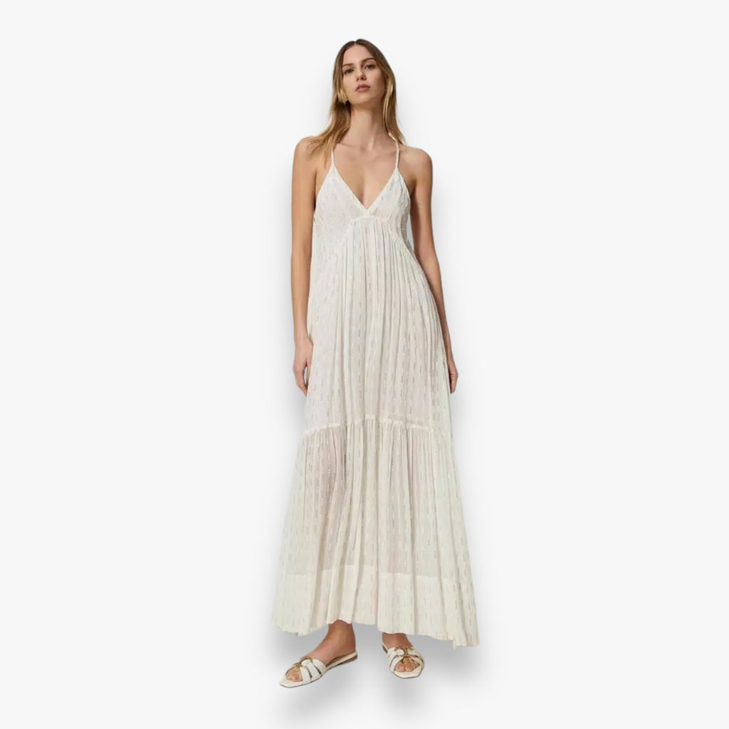 witte-dames-maxi-slip-jurk-met-v-hals-spaghettibandjes-borduursels-pailletten-van-twinset-milano-she-stories-gwen