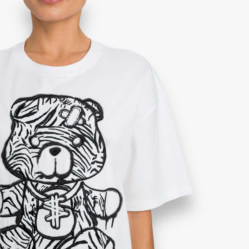 witte-B&W-bear-dames-t-shirt-met-print-pailletten-van-myfo-actitude-she-stories-gwen