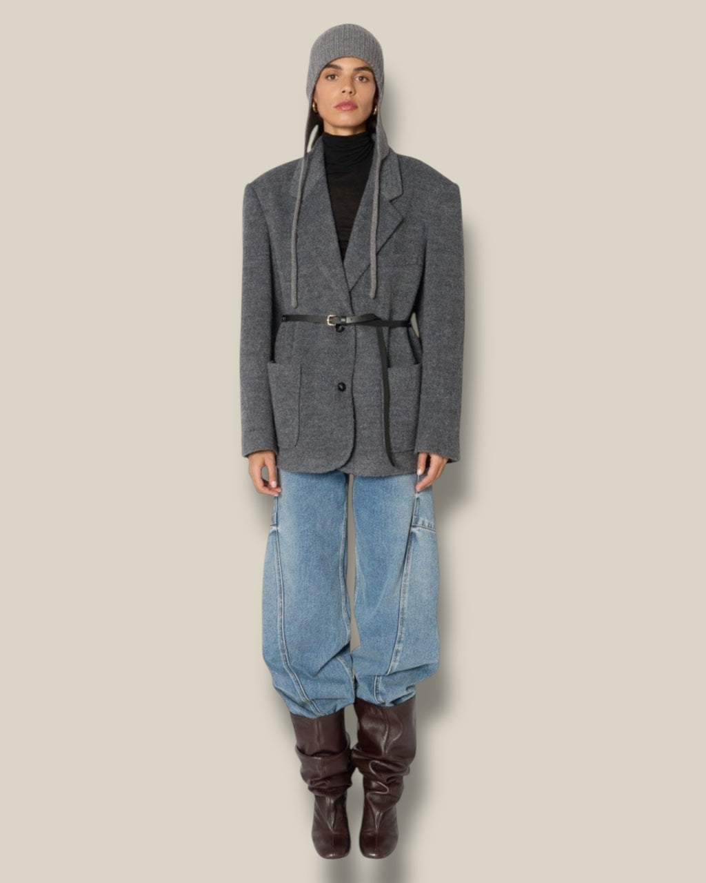 dark-grey-melange-dames-chapka-muts-met-strikband-van-berenice-she-stories-gwen