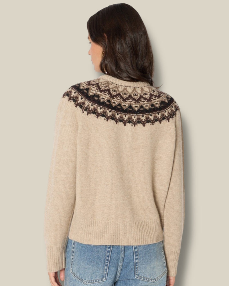 beige-melange-dames-vest-met-rib-lange-mouwen-ronde-hals-mambowavy-van-berenice-she-stories-gwen