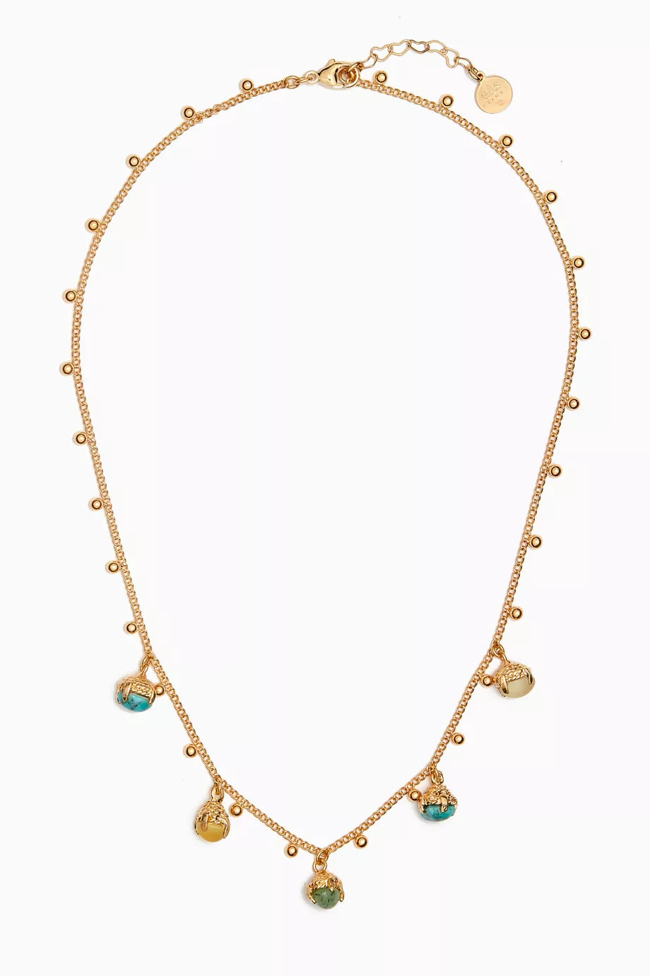 Twee micron vergulde ketting met balletjes 