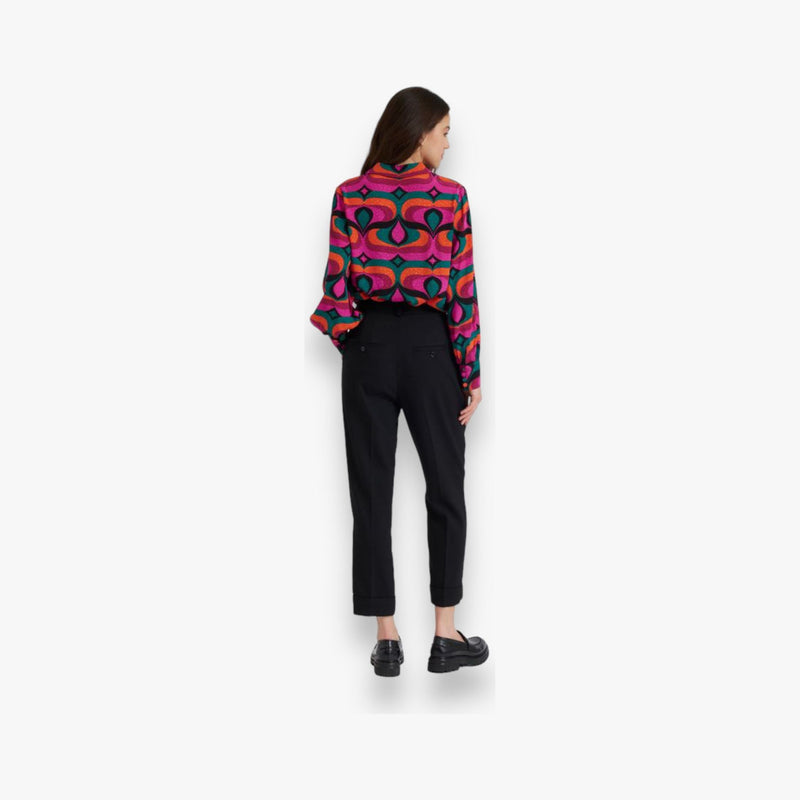multicolor-fushia-dames-blouse-met-kraag-lange-ballonmouwen-manchetten-printed-van-idano-she-stories-gwen