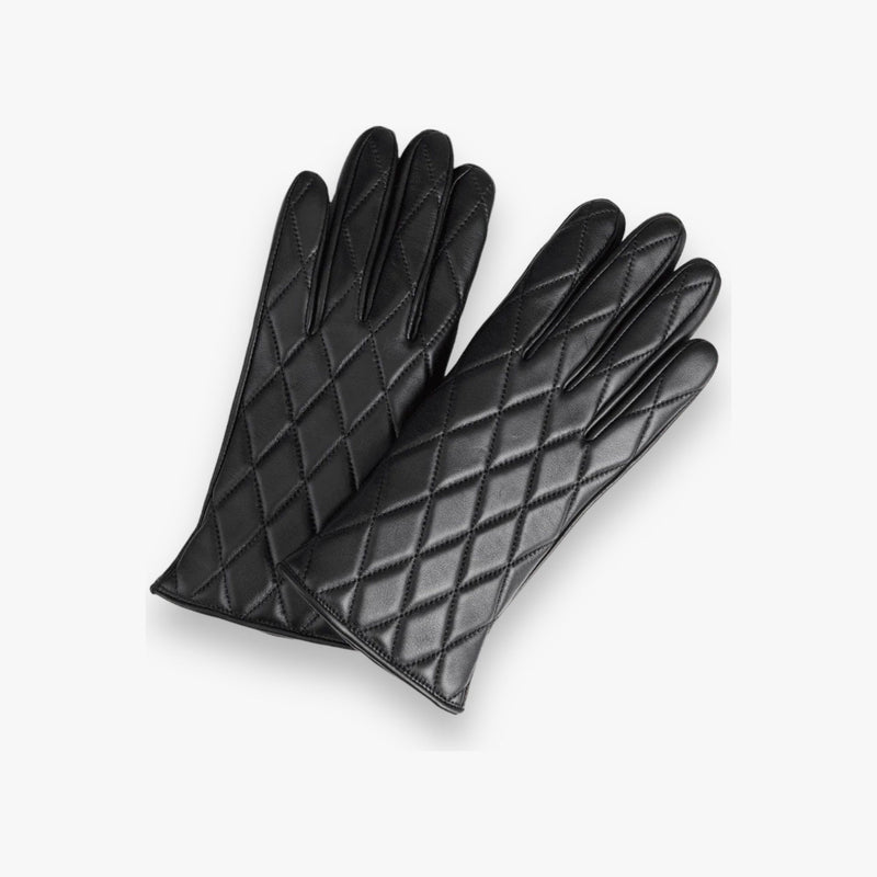 zwarte-leren-dames-handschoenen-met-gewatteerd-patroon-voering-van-wol-en-acryl-neambg-van-markberg-she-stories-gwen