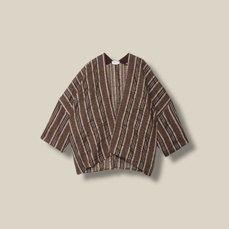 multicolor-dames-gestreepte-kimono-jacket-met-3/4e-mouw-van-linnen-met-lurex-van-ottodame-she-stories-gwen