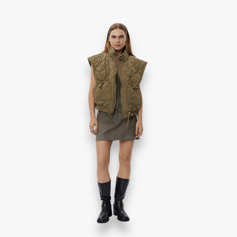 light-army-dames-vest-met-ritssluiting-hoge-hals-zakken-uma-van-sofie-schnoor-she-stories-gwen