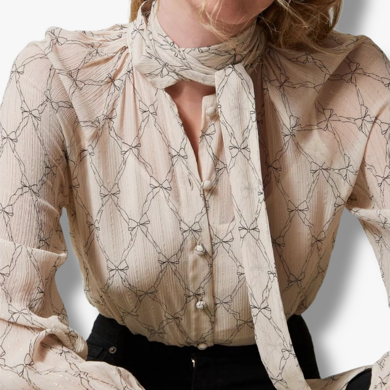 white-cream-tie-printed-dames-blouse-met-strik-lange-mouwen-crepe-van-twinset-milano-she-stories-gwen