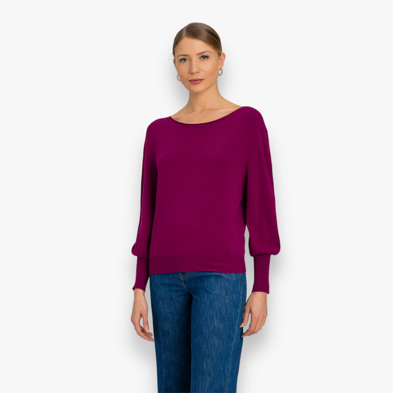 red-plum-dames-knit-jumper-met-boothals-lange-ballonmouwen-van-twinset-milano-she-stories-gwen