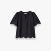 zwarte-dames-blouse-met-broderie-anglaise-v-hals-korte-mouwen-231TT2306-van-twinset-milano-she-stories-gwen