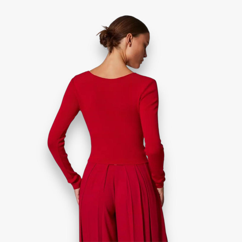 venetian-red-dames-tweezijdige-trui-met-v-hals-lange-mouwen-slim-fit-van-twinset-milano-she-stories-gwen