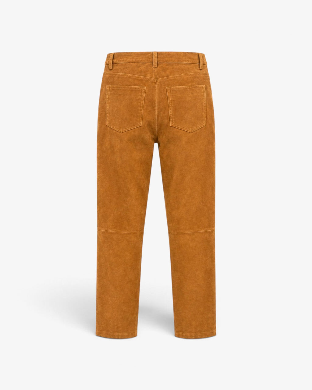 She Stories Est'Seven Bellbarel suède broek in camel met five-pocketmodel en kniedetails