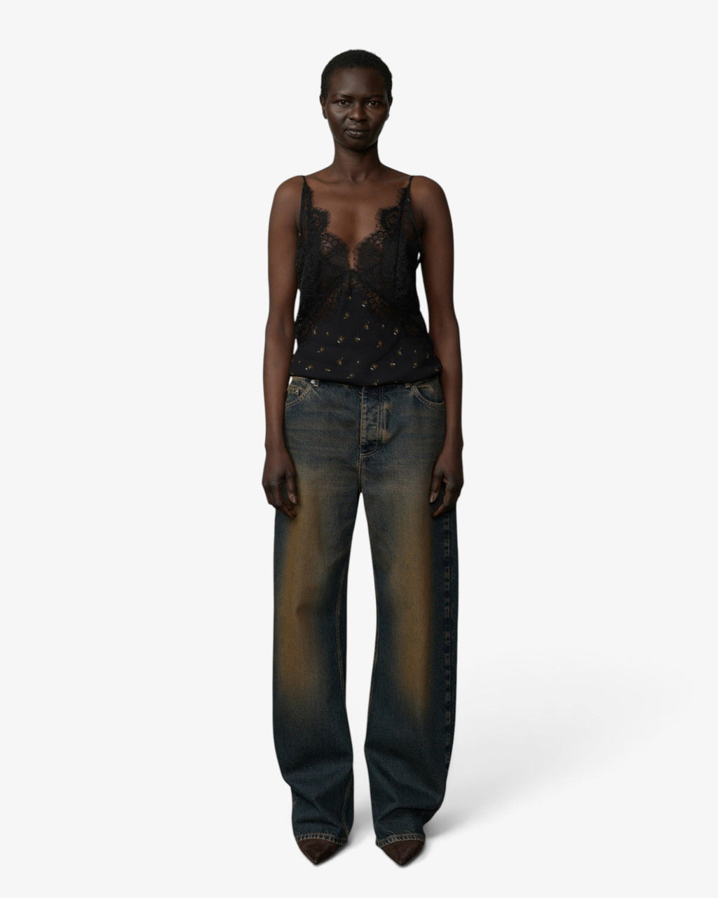 She Stories Herskind Lulu tobacco brown 100% cotton denim jeans with a high-waisted straight-leg fit.