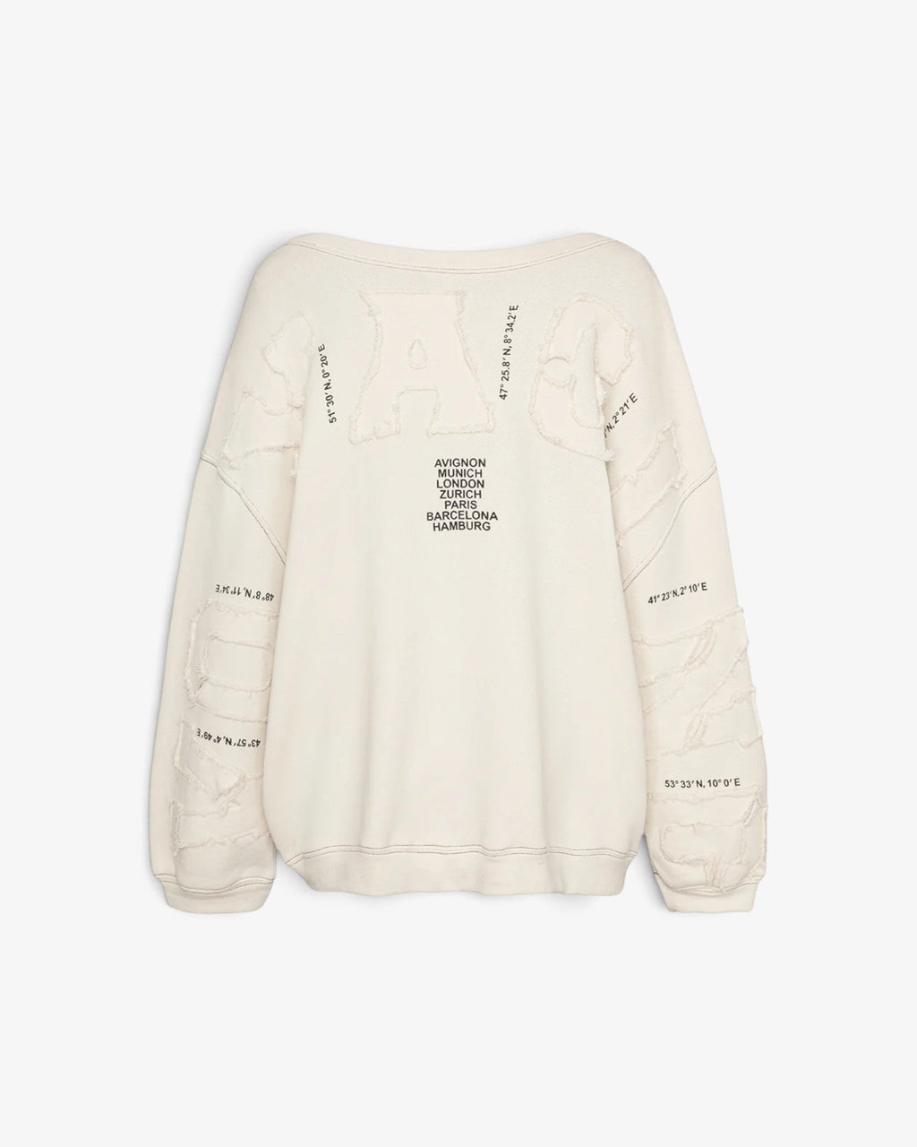 She Stories Liv Bergen Sky Voyaging oversized sweater in tofu cotton blend with a wide crew neckline