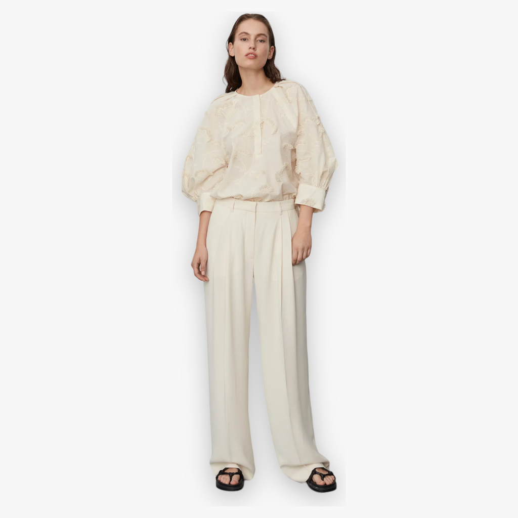 creme-dames-blouse-met-ronde-hals-3/4e-mouwen-franjes-porter-van-day-birger-et-mikkelsen-she-stories-gwen