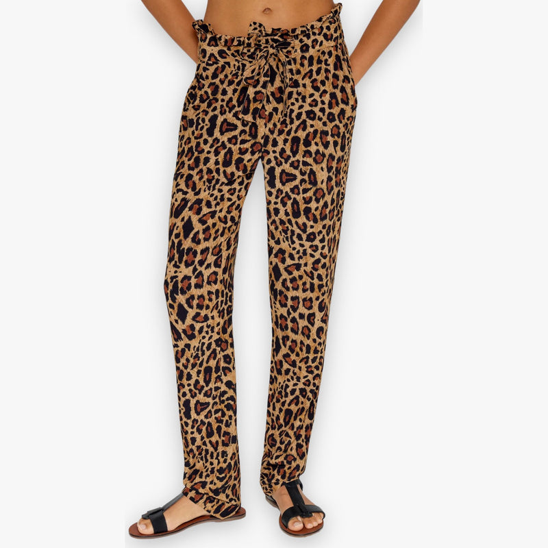 zwart-bruine-leopard-printed-dames-pantalon-broek-elastische-taille-strikceintuur-ruffle-cedric-van-five-paris-she-stories-gwen
