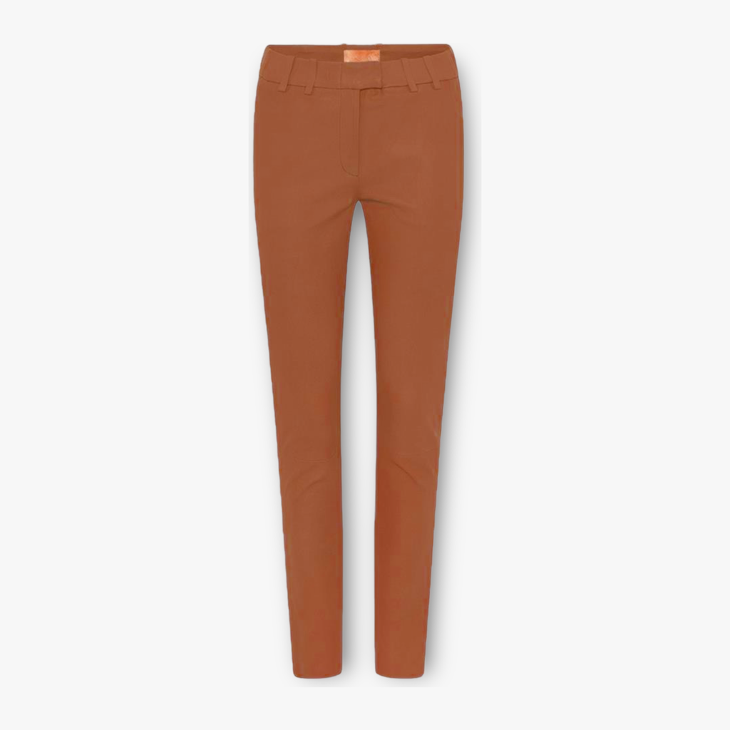 oranje-dames-broek-van-leer-elastische-taille-genny-van-gustav-she-stories-gwen