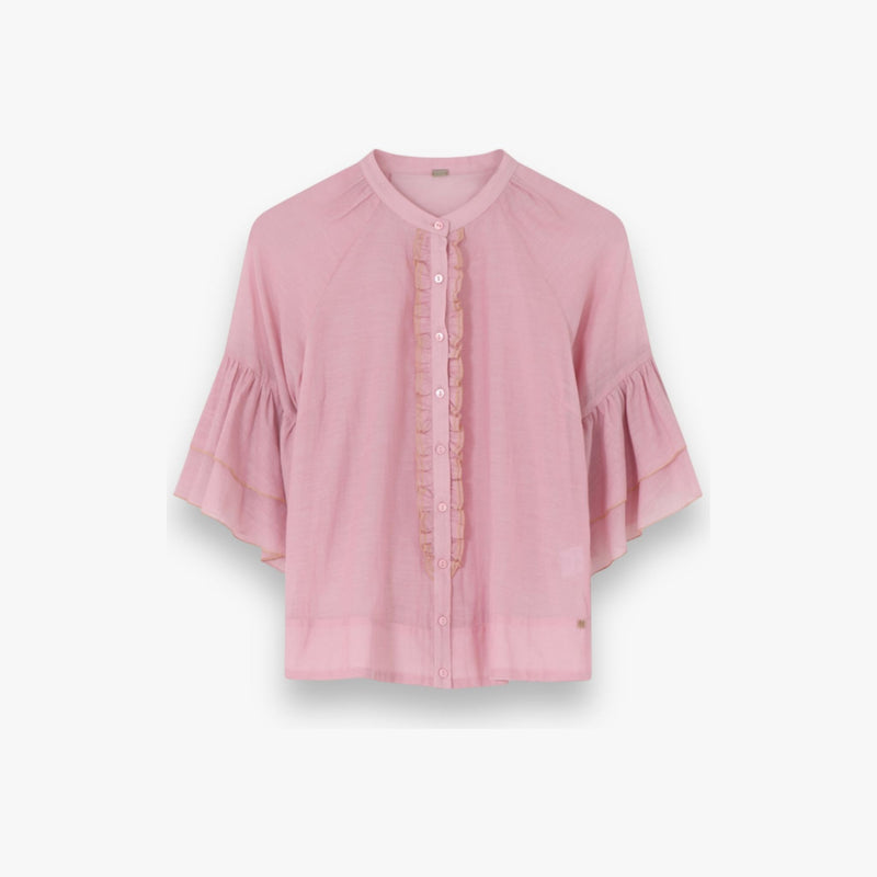 pink-tull-roze-dames-blouse-met-ronde-hals-2/4e-wijde-mouwen-met-ruche-samanta-van-gustav-she-stories-gwen