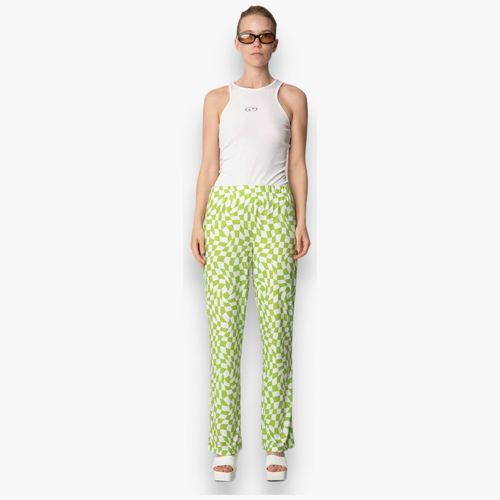 kiwi-groene-printed-dames-pantalon-elastische-taille-ruitprint-rhiannars-van-resume-she-stories-gwen