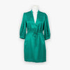 light-emerald-groene-dames-mini-jurk-met-v-hals-3/4e-lange-mouwen-chevron-print-231TP2165-van-twinset-milano-she-stories-gwen