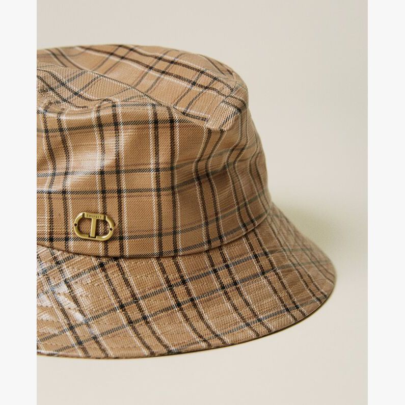 bucket-hat-dames-logo-camel-geruit-221TA4100-twinset-milano-she-stories-gwen