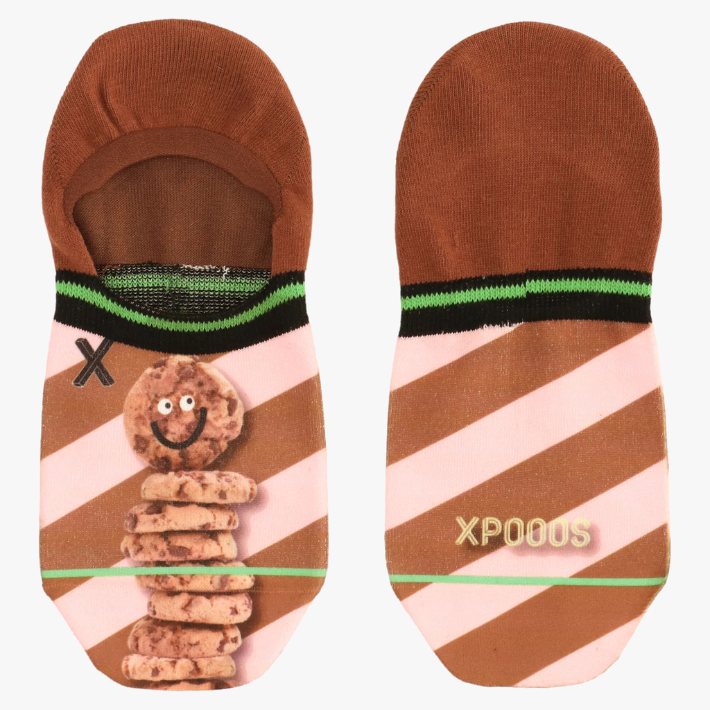 cookie-printed-bruine-dames-sokken-footies-invisible-van-xpooos-she-stories-gwen