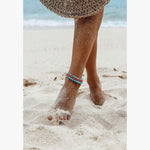 Wildthings - Blue flower anklet gold