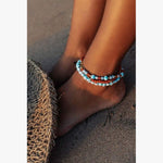Wildthings - Blue flower anklet gold